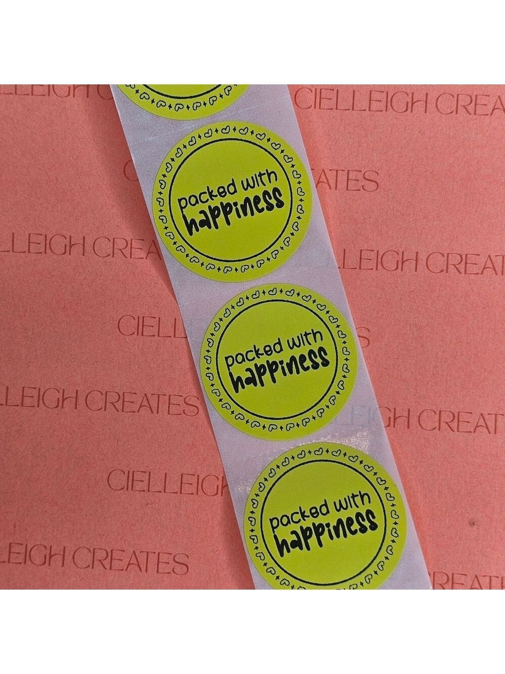 Packed With Happiness Packaging Sticker Label